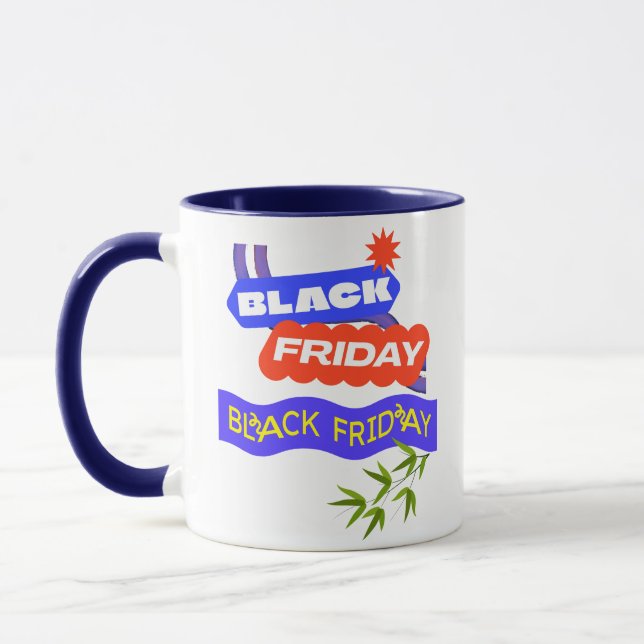"Caffeine & Cart – Black Friday Hustle" Mug (Left)