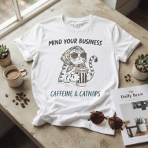 Caffeine & Catnaps Vintage Cat Coffee Lover