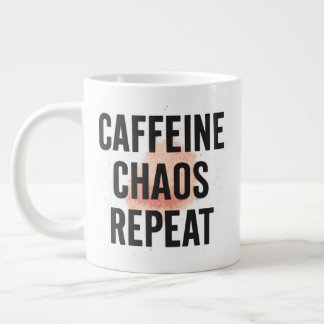 Caffeine. Chaos. Repeat. – Neon Cyberpunk Coffee M Large Coffee Mug