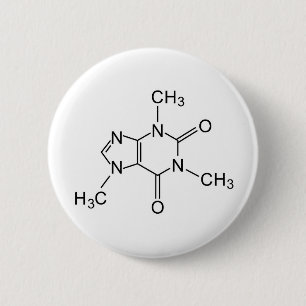 caffeine chemical formula coffee chemistry element 2 inch round button