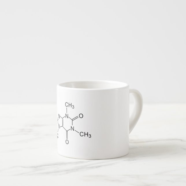 caffeine chemical formula coffee chemistry element espresso cup (Front Right)
