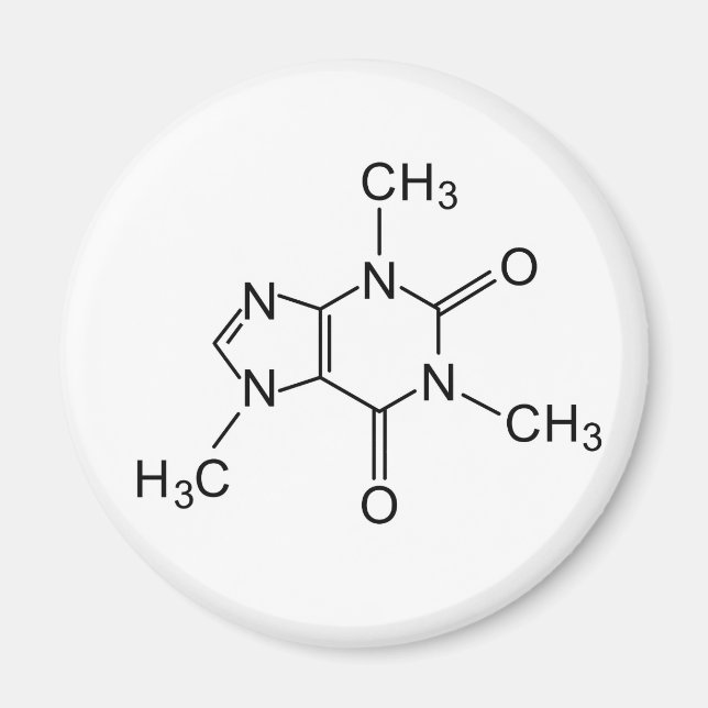 caffeine chemical formula coffee chemistry element magnet (Front)