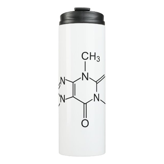 caffeine chemical formula coffee chemistry element thermal tumbler (Front)