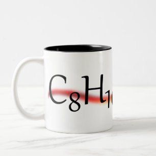 Caffeine Chemical Formula Coffee Mug. Two-Tone Coffee Mug