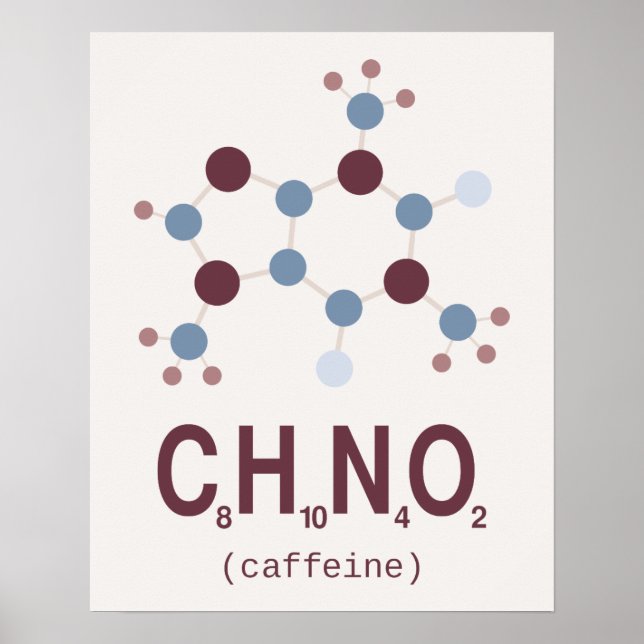 Caffeine Chemical Formula Poster (Front)