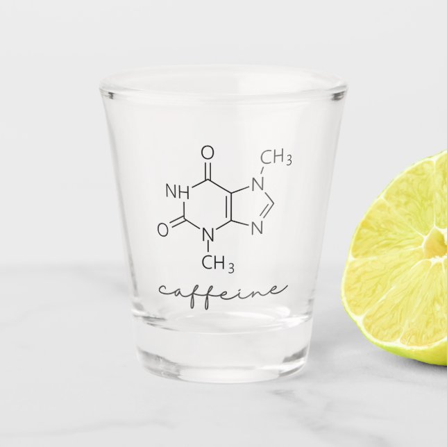 Caffeine Chemistry Coffee Lovers Shot Glass (Front)