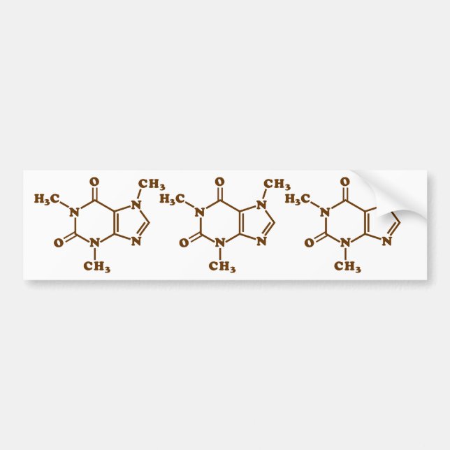 Caffeine Coffee Molecular Chemical Formula Bumper Sticker (Front)
