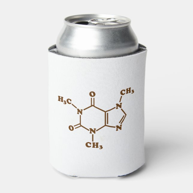 Caffeine Coffee Molecular Chemical Formula Can Cooler (Can Front)