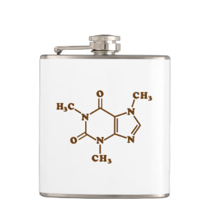 Caffeine Coffee Molecular Chemical Formula Hip Flask