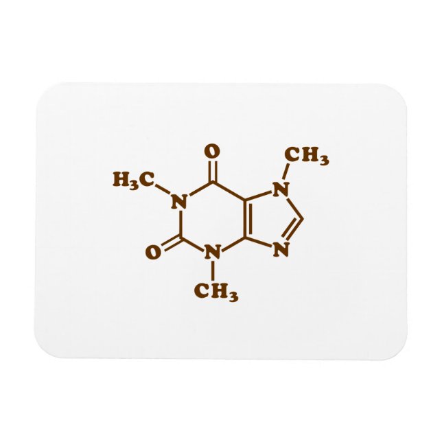 Caffeine Coffee Molecular Chemical Formula Magnet (Horizontal)