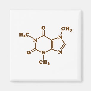 Caffeine Coffee Molecular Chemical Formula Magnet
