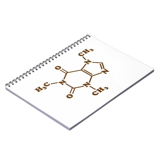 Caffeine Coffee Molecular Chemical Formula Notebook (Left Side)