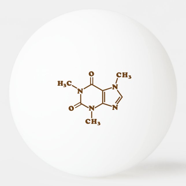 Caffeine Coffee Molecular Chemical Formula Ping Pong Ball (Front)