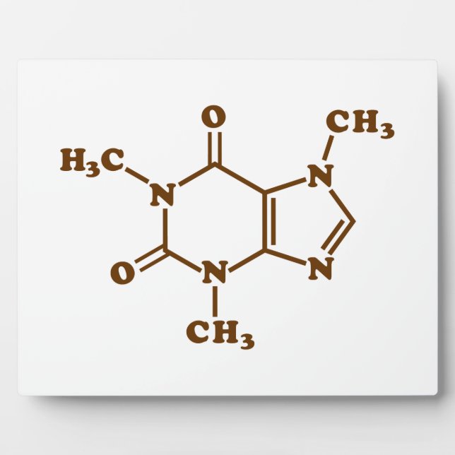 Caffeine Coffee Molecular Chemical Formula Plaque (Front)