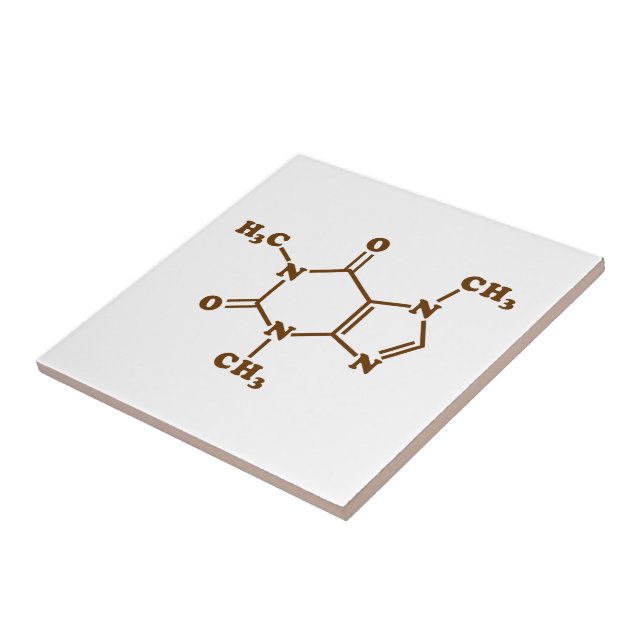 Caffeine Coffee Molecular Chemical Formula Tile (Side)