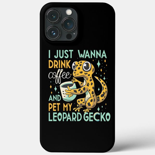 Caffeine Companionship: Leopard Gecko Coffee Bliss Case-Mate iPhone Case (Back)