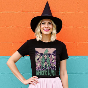Caffeine Coven Pastel Goth Halloween Witches T-Shirt