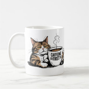 Caffeine First Coffee Mug for Grumpy Coffee Lovers