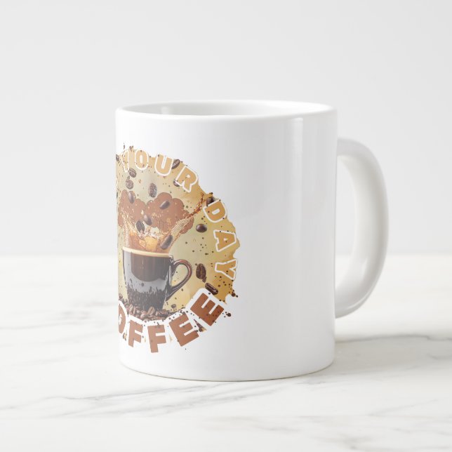 Caffeine First – Funny Coffee Mug for Coffee Lover (Devant droit)
