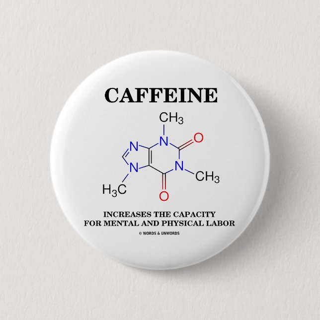 Caffeine Increases Capacity Mental Physical Labour 2 Inch Round Button (Front)