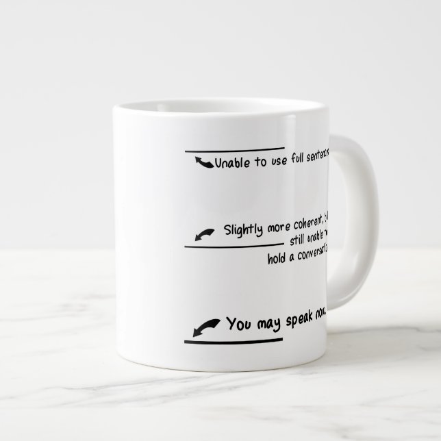 Caffeine Level Measurements Large Coffee Mug (Front Right)