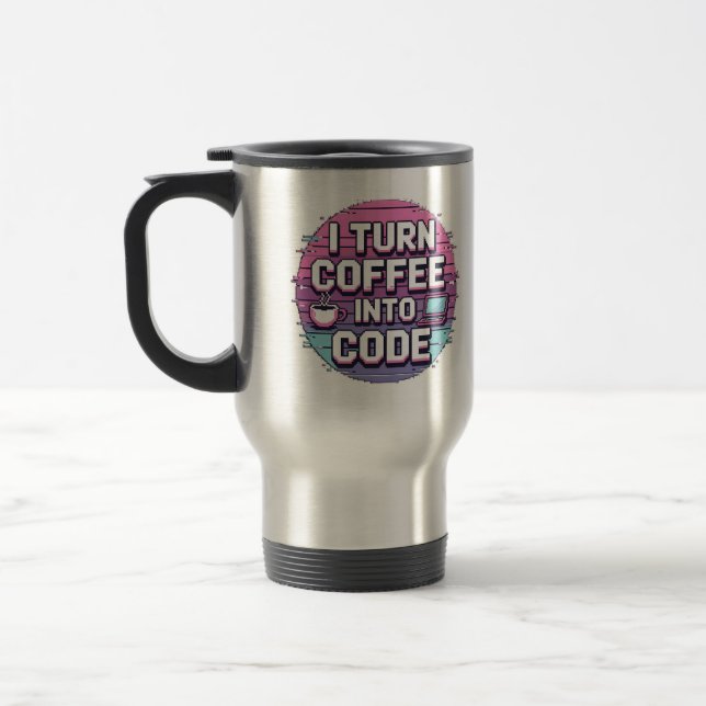 Caffeine Loading… Please Wait - Funny Programmer Travel Mug (Left)