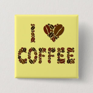 Caffeine Lover - Coffee Beans 2 Inch Square Button