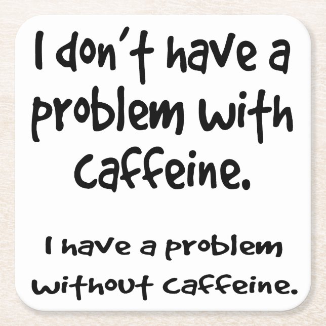 Caffeine Lover Square Paper Coaster (Front)