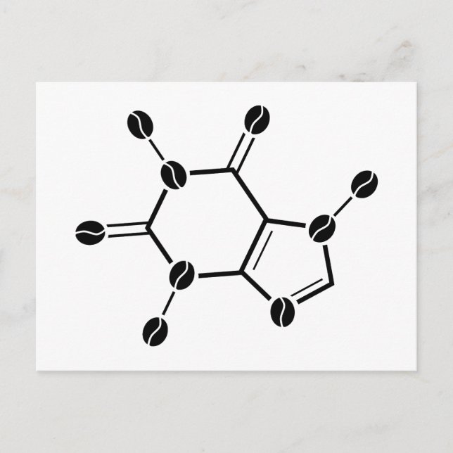 caffeine molecular beans postcard (Front)