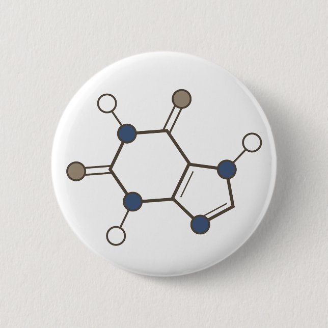 caffeine molecular structure 2 inch round button (Front)