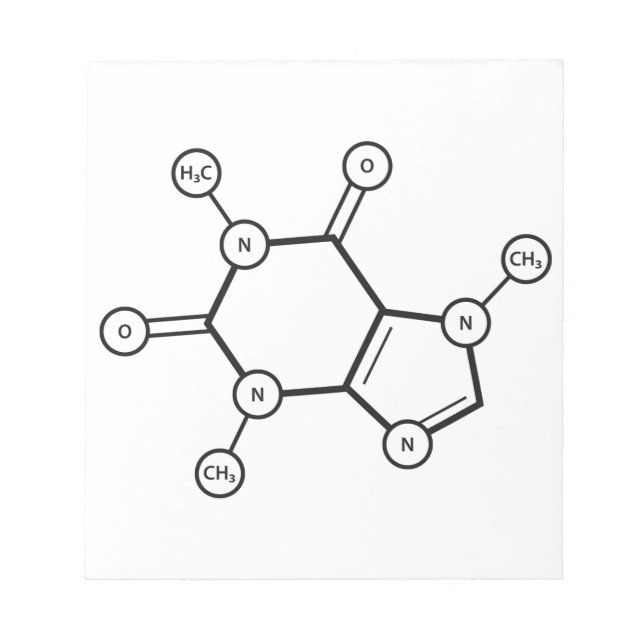 caffeine molecular structure notepad (Front)