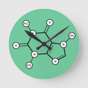 caffeine molecular structure round clock