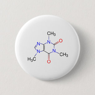 Caffeine Molecule 2 Inch Round Button