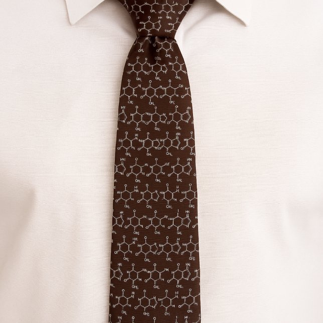 Caffeine Molecule Brown Tie (Creator Uploaded)