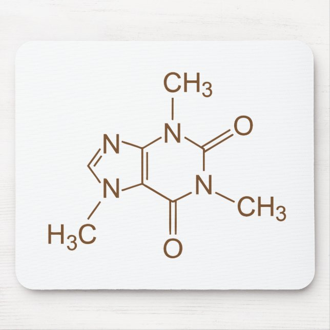 Caffeine Molecule Chemical Symbol Geek Nerd Mouse Mouse Pad (Front)