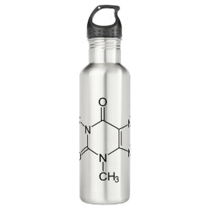 Caffeine Molecule Chemistry Coffee Atoms 710 Ml Water Bottle