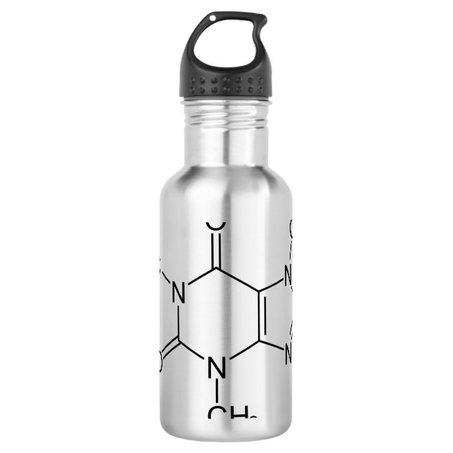Caffeine Molecule Chemistry Coffee Atoms 710 Ml Water Bottle (Front)