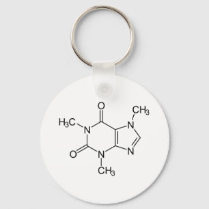 Caffeine Molecule Chemistry Coffee Atoms Keychain