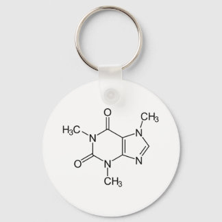 Caffeine Molecule Chemistry Coffee Atoms Keychain