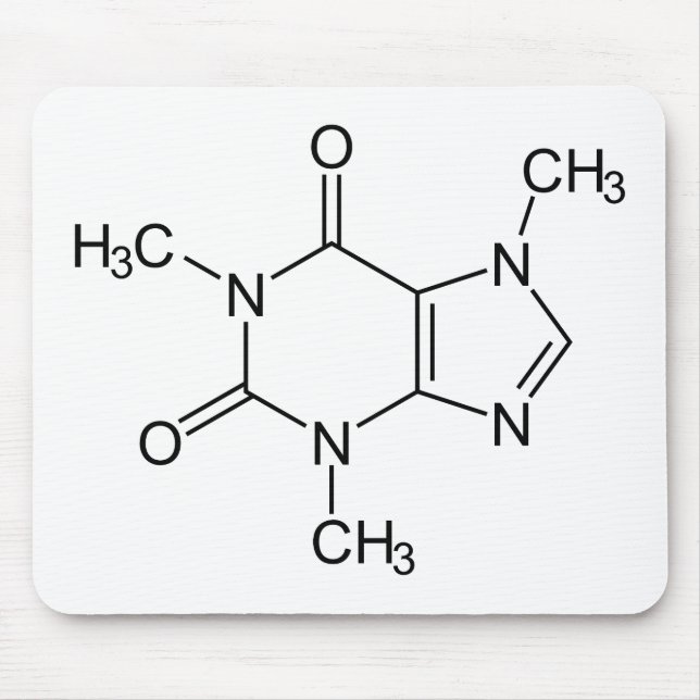 Caffeine Molecule Chemistry Coffee Atoms Mouse Pad (Front)