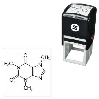Caffeine Molecule Chemistry Coffee Atoms Self-inking Stamp