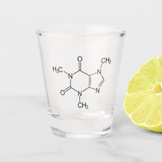 Caffeine Molecule Chemistry Coffee Atoms Shot Glass