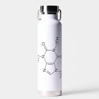 Caffeine Molecule Chemistry Coffee Atoms Water Bottle