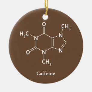 Caffeine Molecule Chemistry Coffee Lovers Ceramic Ornament
