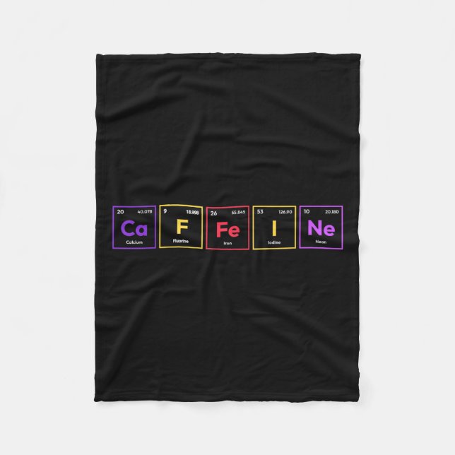 Caffeine Molecule Coffee Chemical Formula Chemistr Fleece Blanket (Front)