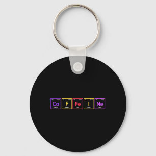 Caffeine Molecule Coffee Chemical Formula Chemistr Keychain