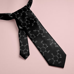 Caffeine Molecule Coffee Lovers Black Tie