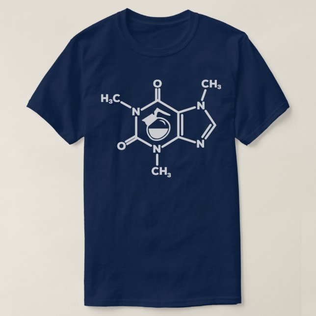 Caffeine Molecule Coffee Pot Lovers Formula Funny T-Shirt (Design Front)