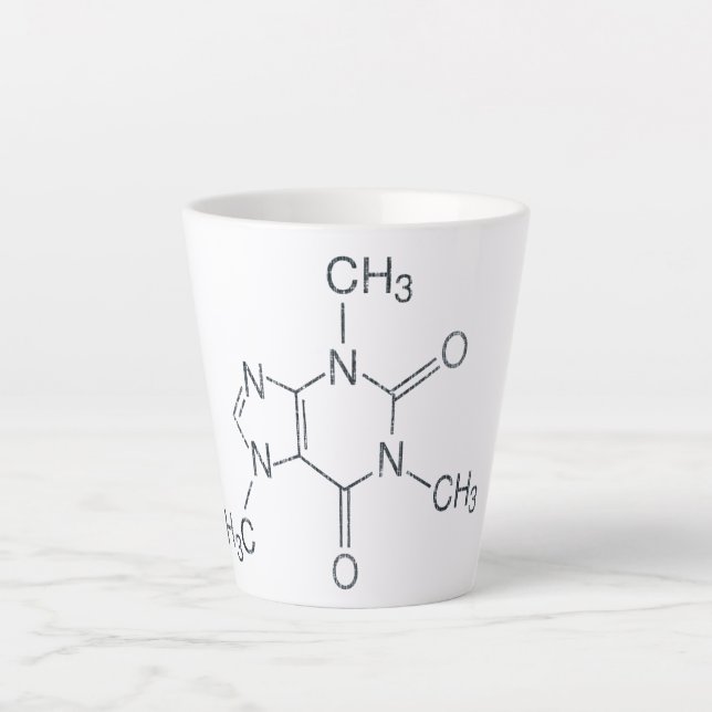 Caffeine Molecule for Coffee Lovers Two-Tone Coffe Latte Mug (Front)