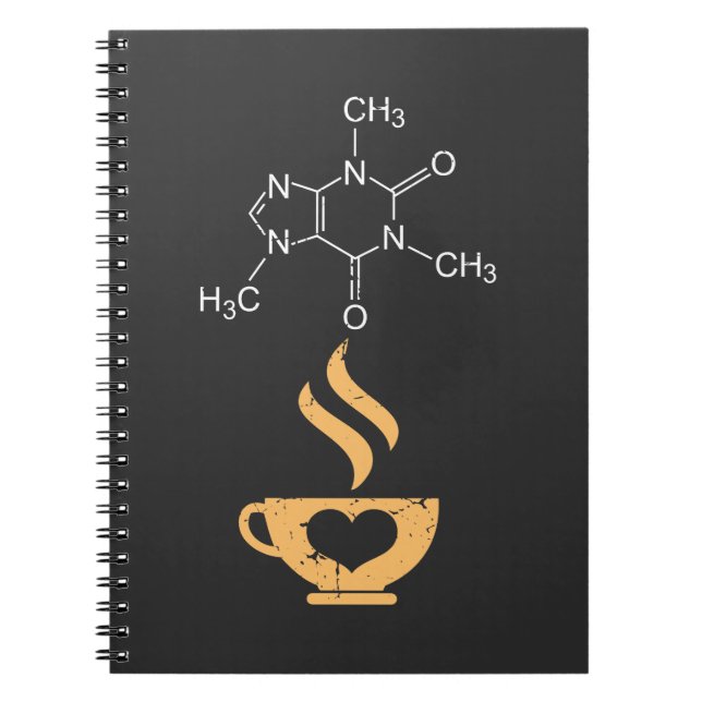 Caffeine Molecule Gift Coffee Lover Science Nerds Notebook (Front)